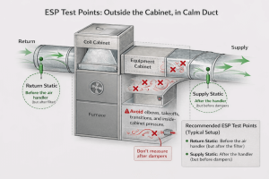 How to Measure and Calculate External Static Pressure (ESP) 1 esp test points
