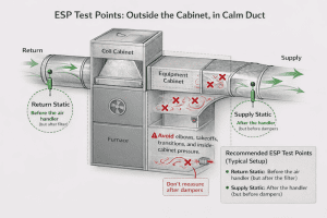 How to Measure and Calculate External Static Pressure (ESP) 1 esp test points